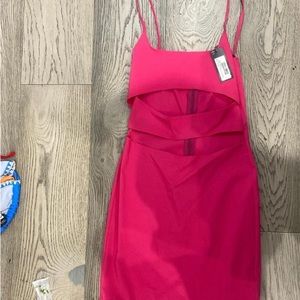 pretty little thing pink stretch dress